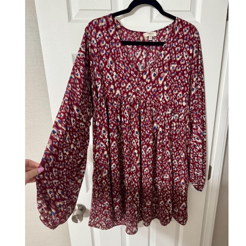 Umgee Burgundy Patterned Dress